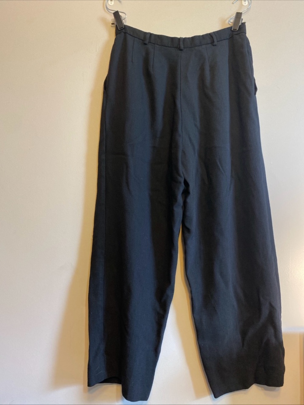 Giorgio Armani Le Collezioni Women Pleated‎ Wool Dress Pants Black Size 14